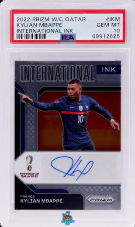 2022 Kylian Mbappe PSA 10 Prizm WC International Ink #IKM