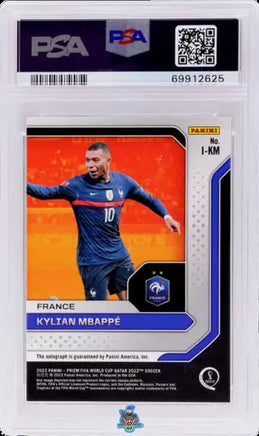 2022 Kylian Mbappe PSA 10 Prizm WC International Ink #IKM