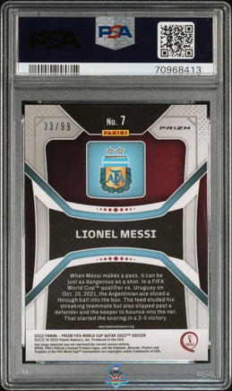 2022 Lionel Messi PSA 10 Prizm WC Red Breakaway #7 33/99