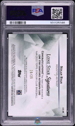 2022 Nolan Ryan PSA 9 10 Topps Stadium Club Lone Star Signatures #LSSNR 20/25
