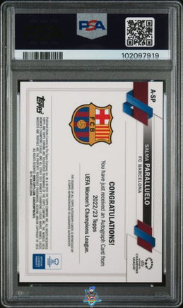 2022 Salma Paralluelo PSA 10 Topps Chrome UWCL Chrome Auto Orange Wave 18/25