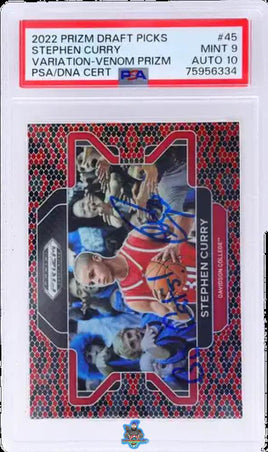 2022 Stephen Curry PSA 9 10 Draft Picks Variation Venom Prizm #45