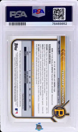 2022 Termarr Johnson PSA 10 Bowman Draft Chrome DP Auto Orange Refractor 12/25