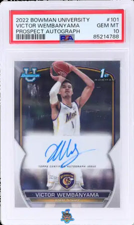 2022 Victor Wembanyama PSA 10 Bowman University Prospect Auto #101