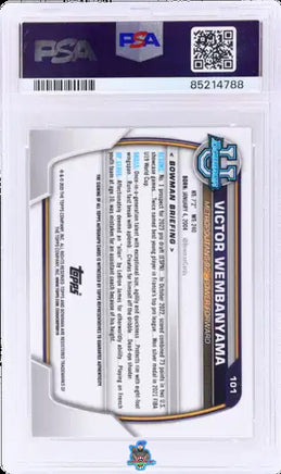 2022 Victor Wembanyama PSA 10 Bowman University Prospect Auto #101
