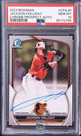 2023 Bowman Chrome Prospect Autographs #CPA-JH Jackson Holliday Signed Rookie Card - PSA 10 85172785