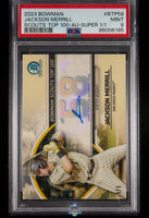 2023 Jackson Merrill PSA 9 Bowman Chrome Scouts Top 100 Super Auto #BTP58 /1