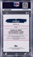 2023 CJ Stroud PSA 8 Auth Topps Motif Acrylic Drip Auto Gold #ADCJS /1