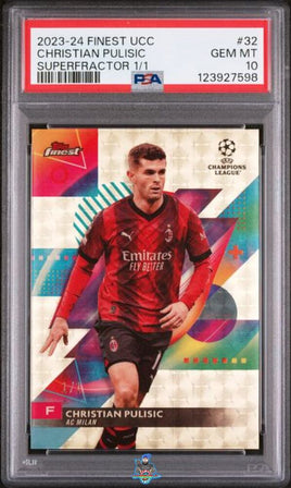 2023 Chsitian Pulisic PSA 10 Topps Finest UCC Superfractor #32 1/1