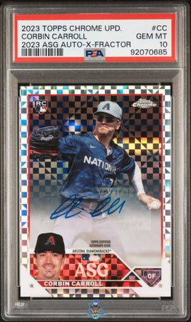 2023 Corbin Carroll PSA 10 Topps Chrome Update 2023 ASG Auto Xfractor 105/125