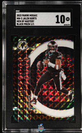 2023 Jalen Hurts SGC 10 Mosaic Men of Mastery Black Prizm #MM2 /1