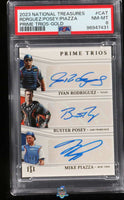 2023 Rodriguez, Posey, Piazza PSA 8 National Treasures Prm Gold Auto #PTCAT /7