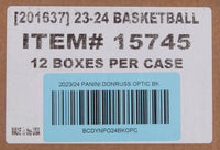 2023 Panini NBA Donruss Optic Factory Sealed Hobby Case 12 Boxes