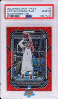 2023 Panini Prizm Draft Picks Red Shimmer Fotl Prizm Victor Wembanyama #2 3 of 9 PSA 10 85217459