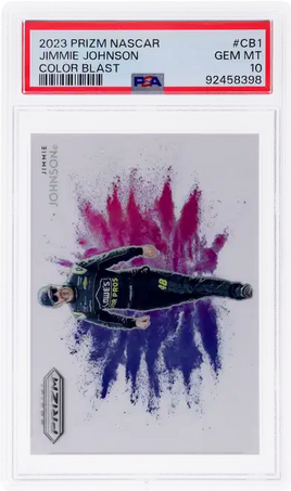 2023 Panini Prizm Nascar Jimmie Johnson Color Blast CB1 PSA 10