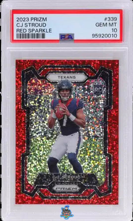 2023 Panini Prizm Red Sparkle Prizm CJ Stroud #339 PSA 10 95920010