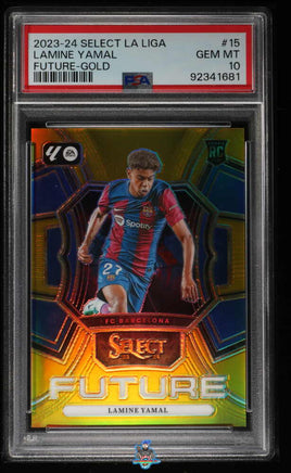 2023 Panini Select La Liga Lamine Yamal Future Gold Rookie #15 8 of 10 PSA 10 92341681