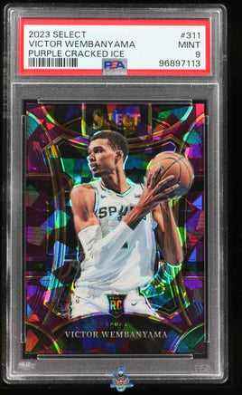 2023 Victor Wembanyama PSA 9 Select Mezzanine Purple Cracked Ice #311 /99