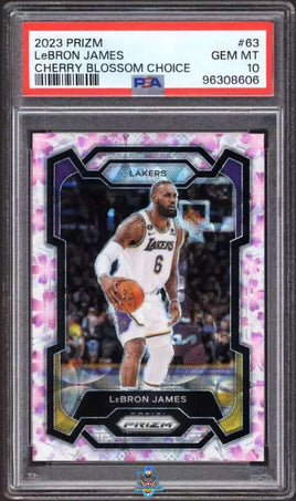 2023 Prizm LeBron James Cherry Blossom Choice #63 /20 PSA 10