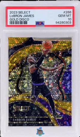 2023 Select Gold Disco LeBron James #266 1 of 10 PSA 10 94280303