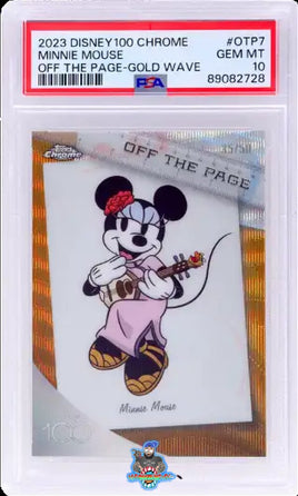 2023 Topps Chrome Disney 100 Years of Wonder Off the Page Gold Wave Refractor Minnie Mouse #OTP7 35 of 50 PSA 10 89082728