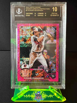 2023 Gunnar Henderson BGS 10 Topps Chrome Magenta Speckle Refractor #2 /350