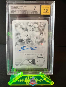 2023 Topps Chrome Update Gunnar Henderson Black Printing Plate Auto #AC-GH 1 of 1 BGS 7 Auto 10 0016646832