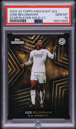 2023 Knockout UCL Jude Bellingham Star Player Gold 1/1 PSA 10