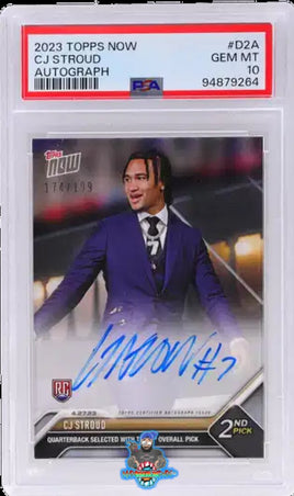 2023 CJ Stroud PSA 10 Topps Now Auto #D2A 174/199