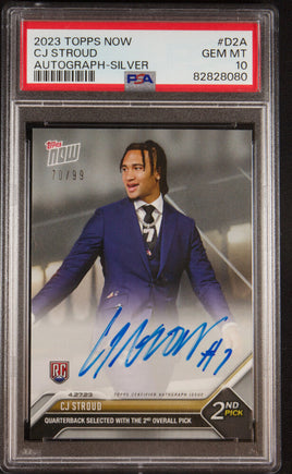 2023 CJ Stroud PSA 10 Topps Now Auto Silver #D2A /99