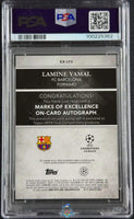 2023 Topps Stadium CC UCL Lamine Yamal Marks EX Auto Green Foil /99 PSA 9