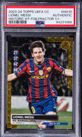 2023 Topps UEFA CC Lionel Messi Historic Foilfractor 1 of 1 PSA Auth