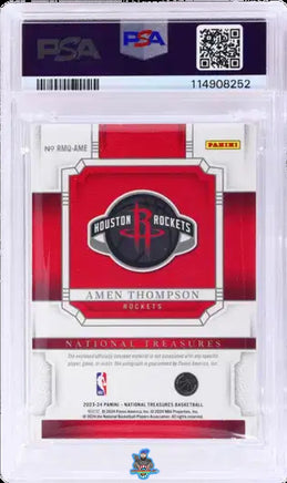 2023 Amen Thompson PSA 7 National Treasures Rookie Mat Auto Quad Super Prime 1/1
