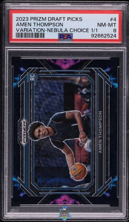 2023 Amen Thompson PSA 8 Prizm Draft Picks Variation Nebula Choice #4 1/1