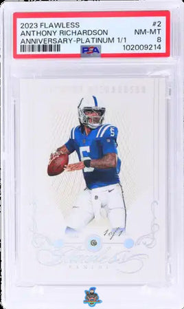 2023 Anthony Richardson PSA 8 Flawless Rookie Anniversary Platinum #2 1/1