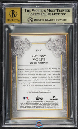2023 Anthony Volpe BGS 9.5 10 Topps Transcendent Rookie Gold Fram Plat Auto 1/1