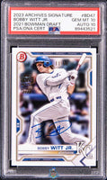2023 Bobby Witt Jr. PSA 10 10 Topps Arch 2021 Bowman Draft Rke Auto #BD47 11/35