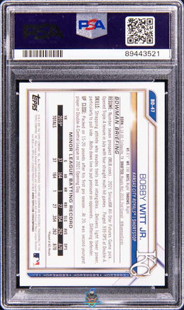 2023 Bobby Witt Jr. PSA 10 10 Topps Arch 2021 Bowman Draft Rke Auto #BD47 11/35