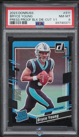 2023 Bryce Young PSA 8 Donruss Press Proof Black Die Cut Rookie #311 1/1