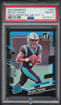 2023 Bryce Young PSA 8 Donruss Press Proof Black Die Cut Rookie #311 1/1