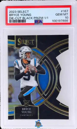 2023 Bryce young PSA 10 Select Rookie Premier Lvl Die Cut Black Prizm #167 1/1