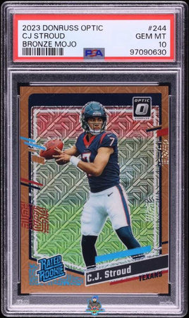 2023 CJ Stroud PSA 10 Donruss Optic Bronze Mojo #244 6/35
