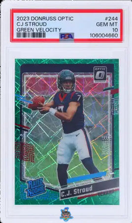 2023 CJ Stroud PSA 10 Donruss Optic Green Velocity #244