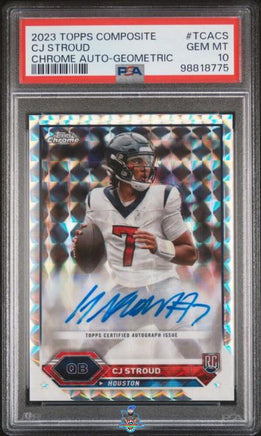 2023 CJ Stroud PSA 10 Topps Composite Rookie Chrome Auto Geometric #TCACS