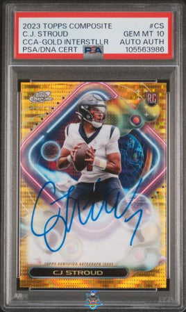 2023 CJ Stroud PSA 10 Topps Composite Rookie Cosmic Comp Gold Auto #CCACS 26/50