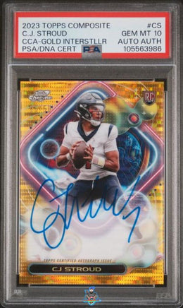 2023 CJ Stroud PSA 10 Topps Composite Rookie Cosmic Comp Gold Auto #CCACS 26/50