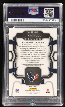 2023 CJ Stroud PSA 9 Prizm Rookie Gear #RGCJS