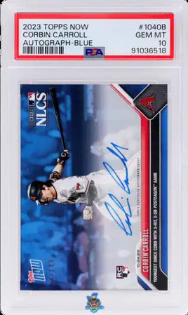 2023 Corbin Carroll PSA 10 Topps Now Rookie Auto Blue #1040B 22/49