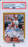 2023 Gunnar Henderson PSA 9 Topps Chrome Rookie Auto Gold Wave Ref #RAGHE 17/50