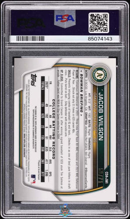 2023 Jacob Wilson PSA 10 Bowman Draft Chrome Prospect Auto Sparkle #CDAJWI 50/71